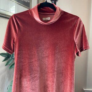 Madewell Velvet Mock Neck Tee - S